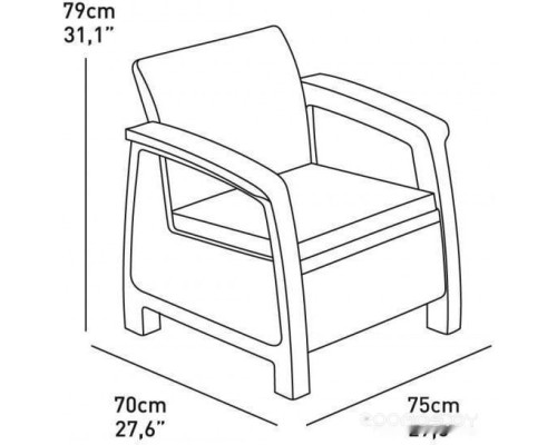 Набор садовой мебели Keter Corfu II Duo 227643 (капучино)