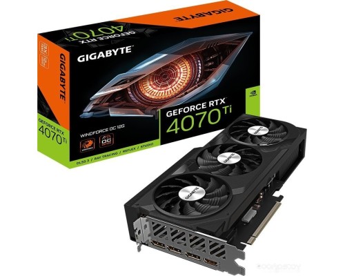 Видеокарта Gigabyte GeForce RTX 4070 Ti Windforce OC 12G GV-N407TWF3OC-12GD