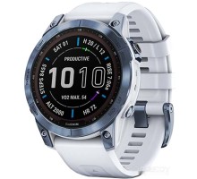 Умные часы Garmin Fenix 7 Sapphire Solar 47 мм (голубой минерал/белый камень)