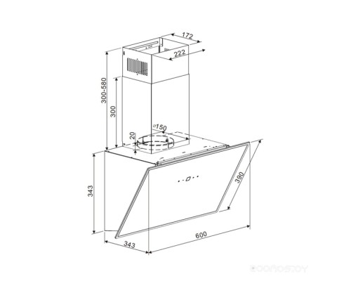 Вытяжка Maunfeld EAGLE 850 60 Glass Black