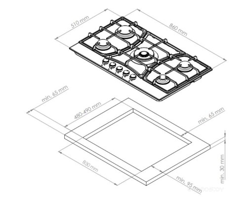 Варочная панель Kuppersberg FS 903 W Bronze