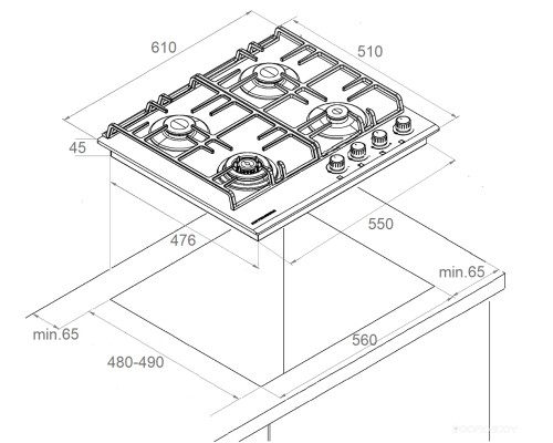 Варочная панель Kuppersberg FG 63 GR