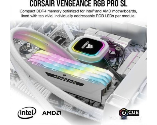 Модуль памяти Corsair Vengeance RGB PRO SL 2x16ГБ DDR4 3600 МГц CMH32GX4M2D3600C18W