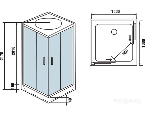 Душевая кабина Weltwasser WW500 Laine 1002