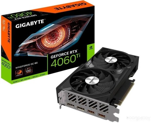 Видеокарта Gigabyte GeForce RTX 4060 Ti Windforce OC 8G GV-N406TWF2OC-8GD