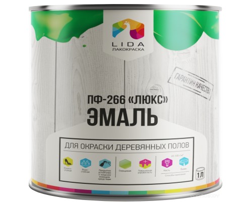 Краска LIDA Люкс М ПФ-266 RAL 8001 (2кг, дуб)