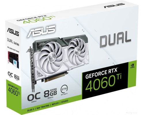 Видеокарта Asus Dual GeForce RTX 4060 Ti OC Edition 8GB GDDR6 DUAL-RTX4060TI-O8G-WHITE