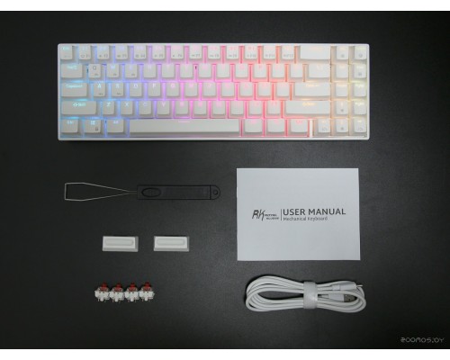 Клавиатура Royal Kludge RK71 RGB (белый, RK Red)