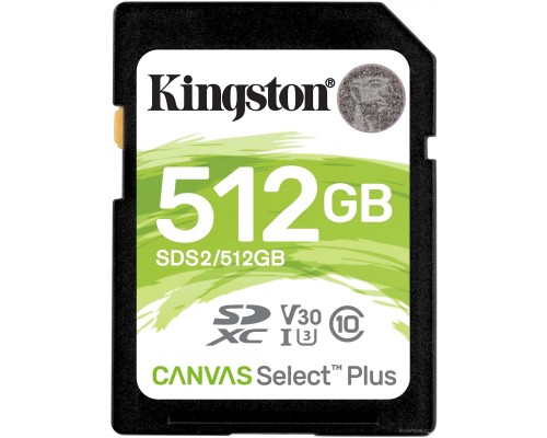 Карта памяти Kingston Canvas Select Plus SDXC 512GB