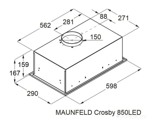 Вытяжка Maunfeld Crosby 850LED нержавеющая сталь