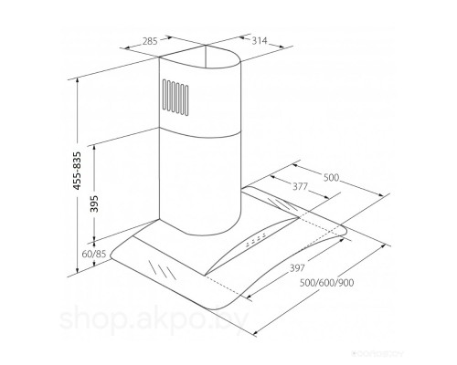 Вытяжка AKPO Largo Eco 60 WK-4 (нержавеющая сталь)