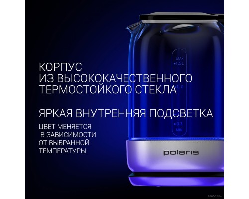 Электрический чайник Polaris PWK 1720CGLD Wi-Fi IQ Home (белый)