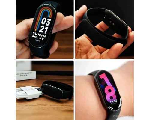 Фитнес-браслет Xiaomi Smart Band 8 (серый, с черным силиконовым ремешком, международная версия)