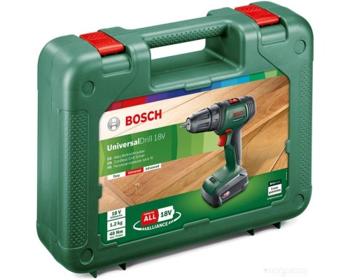 Дрель-шуруповерт Bosch UniversalDrill 18V 06039D4005 (с 1-м АКБ, кейс)