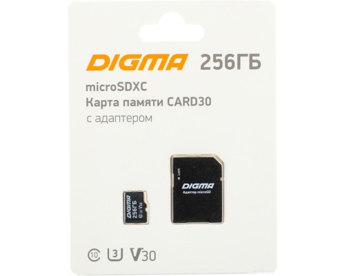 Карта памяти DIGMA MicroSDXC Class 10 Card30 DGFCA256A03