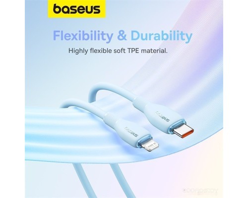 Кабель Baseus Pudding Series USB Type-C - Lightning (1.2 м, голубой)