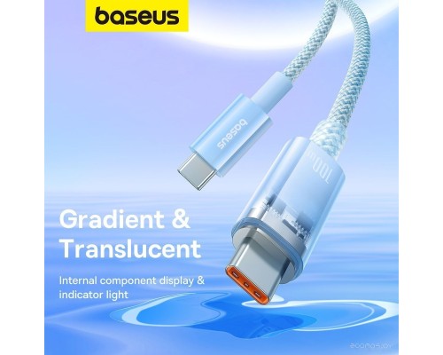 Кабель Baseus Explorer Series Fast Charging with Smart Temperature Control USB Type-C USB Type-C (1 м, голубой)