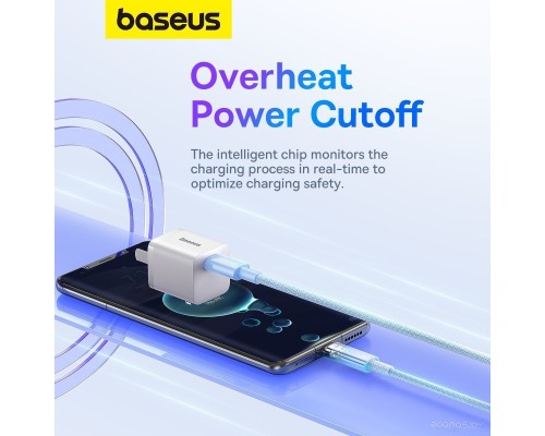 Кабель Baseus Explorer Series Fast Charging with Smart Temperature Control USB Type-C USB Type-C (1 м, голубой)