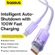 Кабель Baseus Explorer Series Fast Charging with Smart Temperature Control USB Type-C USB Type-C (2 м, фиолетовый)