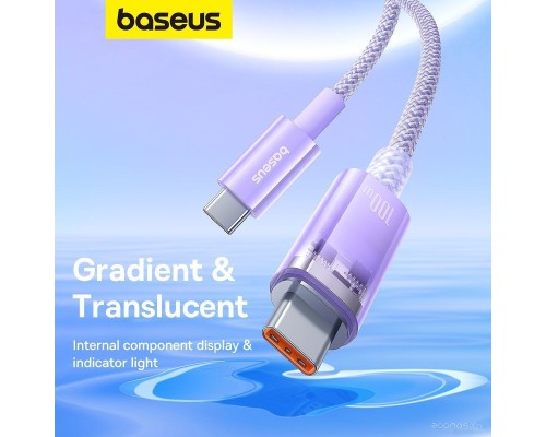 Кабель Baseus Explorer Series Fast Charging with Smart Temperature Control USB Type-C USB Type-C (2 м, фиолетовый)