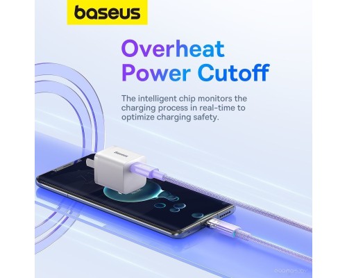 Кабель Baseus Explorer Series Fast Charging with Smart Temperature Control USB Type-C USB Type-C (2 м, фиолетовый)