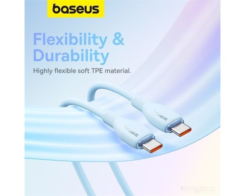 Кабель Baseus Pudding Series USB Type-C - USB Type-C (2 м, голубой)