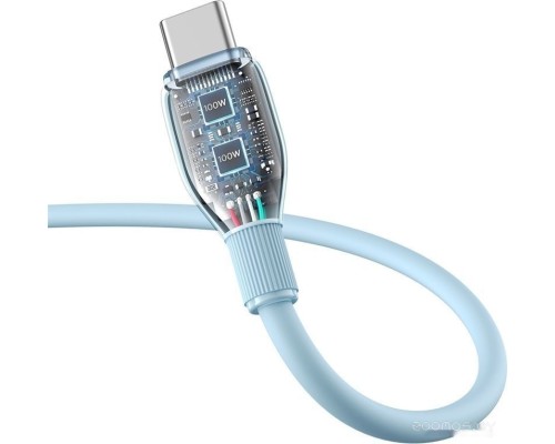 Кабель Baseus Pudding Series USB Type-C - USB Type-C (2 м, голубой)