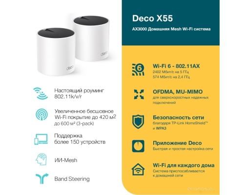 Беспроводной маршрутизатор TP-Link Deco X55 (2 шт)