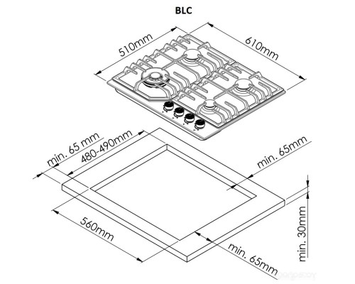 Варочная панель ZorG Technology BLC FDW gray