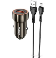 Автомобильное зарядное Hoco Z46 microUSB (серый)