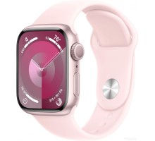 Умные часы Apple Watch Series 9 41 мм (алюминиевый корпус, розовый/розовый, спортивный силиконовый ремешок M/L)