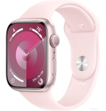 Умные часы Apple Watch Series 9 45 мм (алюминиевый корпус, розовый/розовый, спортивный силиконовый ремешок S/M)