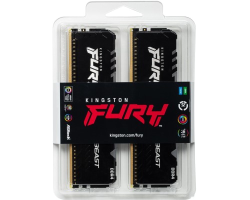 Модуль памяти Kingston FURY Beast RGB 2x16ГБ DDR4 3600МГц KF436C18BB2AK2/32