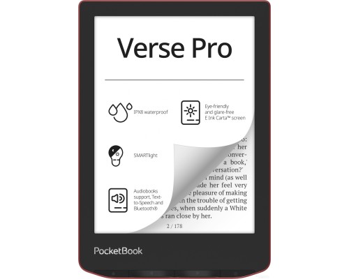 Электронная книга PocketBook A4 634 Verse Pro (страстно-красный)