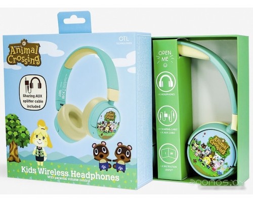 Наушники OTL Technologies Nintendo Animal Crossing Kids Wireless AC0998