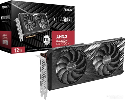 Видеокарта ASROCK Radeon RX 7700 XT Challenger 12GB OC RX7700XT CL 12GO