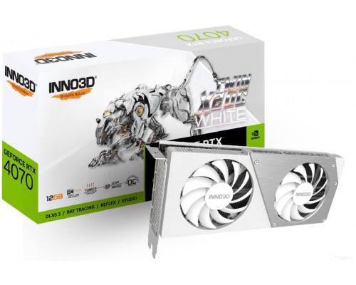 Видеокарта Inno3D GeForce RTX 4070 Twin X2 OC White N40702-126XX-183052V