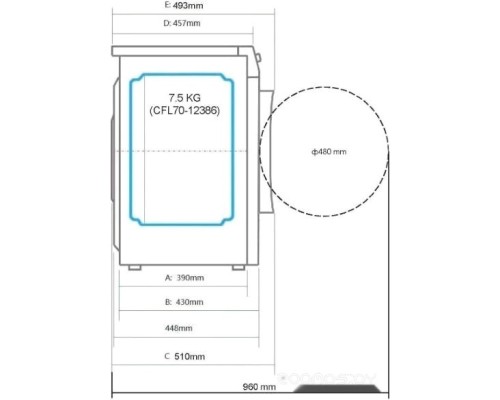 Стиральная машина ChiQ CFL70-12386BM3W