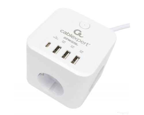 Сетевой фильтр Cablexpert CUBE-3-CU3-W-1.5