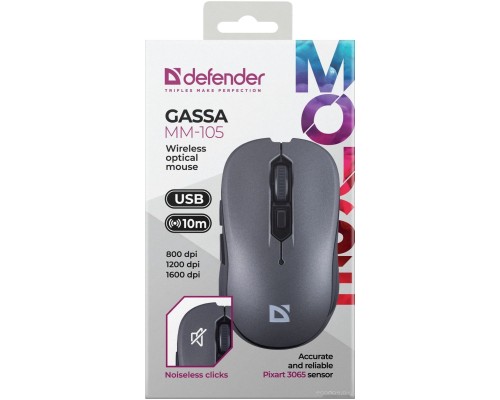 Мышь Defender Gassa MM-105 (серый)