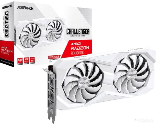 Видеокарта ASROCK Radeon RX 6600 Challenger White 8GB RX6600 CLW 8G