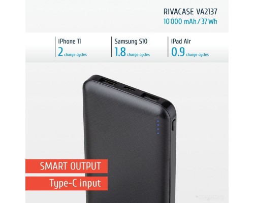 Портативное зарядное устройство RIVACASE VA2137 10000mAh (черный)