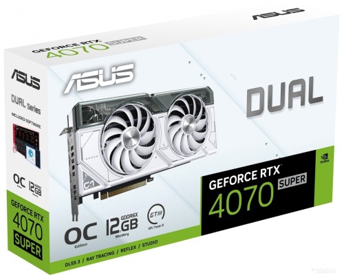 Видеокарта Asus Dual GeForce RTX 4070 Super White OC Edition 12GB GDDR6X DUAL-RTX4070S-O12G-WHITE