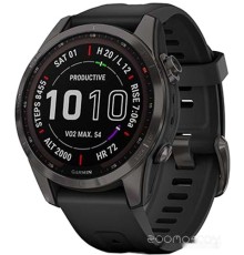 Умные часы Garmin Fenix 7S Sapphire Solar 42 мм (серый карбон/черный)