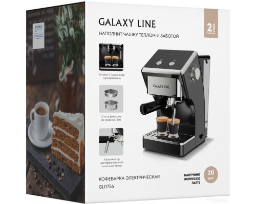 Рожковая кофеварка Galaxy Line GL0756 (черный)