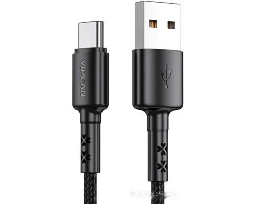 Кабель Vipfan X02 USB Type-A - USB-Type-C (1.8 м, черный)