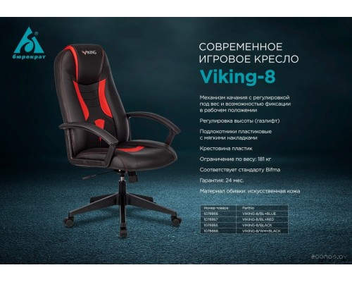 Офисное кресло Zombie VIKING-8/WH+BLACK (белый/черный)