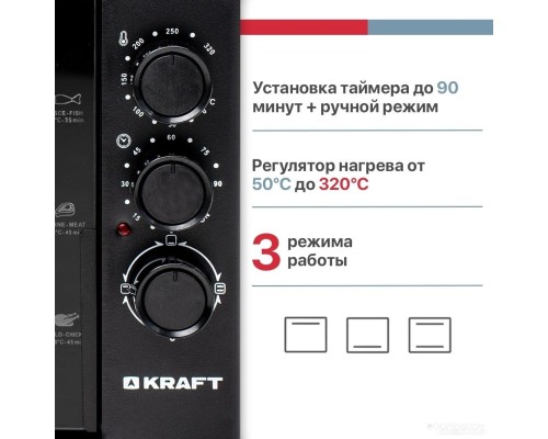 Мини-печь Kraft KF-MO3800BL (черный)