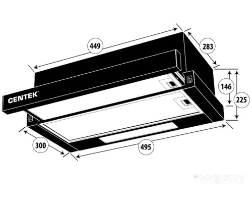 Вытяжка CENTEK CT-1840-50 (черный)