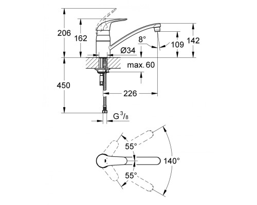 Смеситель Grohe Euroeco 32750000